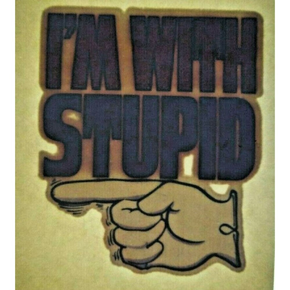 I'm With Stupid Screamin Gleamin Glitter Iron-On Transfer Decal Donruss 1970s